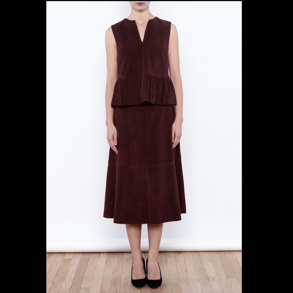 R/R Studio BURGUNDY SUEDE SKIRT